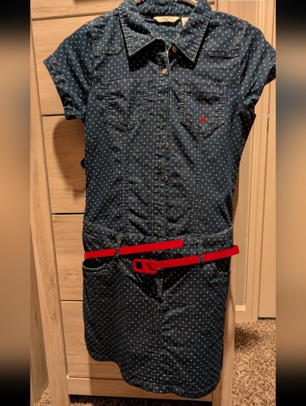 3/$30 💜 Guess navy blue denim dress kids XL